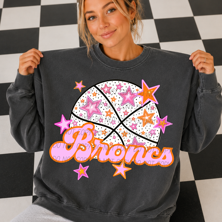 Pink Basketball Mascots DTF Print
