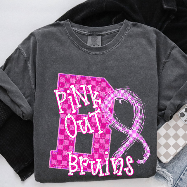 Pink Out Varsity DTF Print