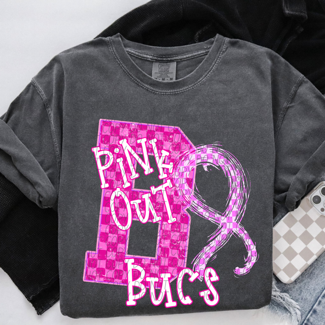 Pink Out Varsity DTF Print