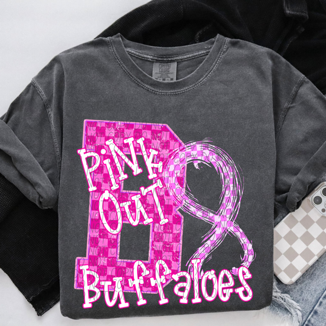 Pink Out Varsity DTF Print
