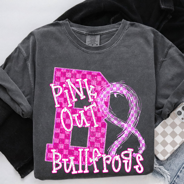 Pink Out Varsity DTF Print