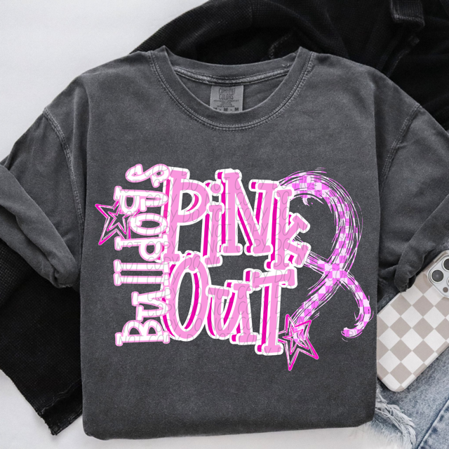 Pink Out Stars DTF Print