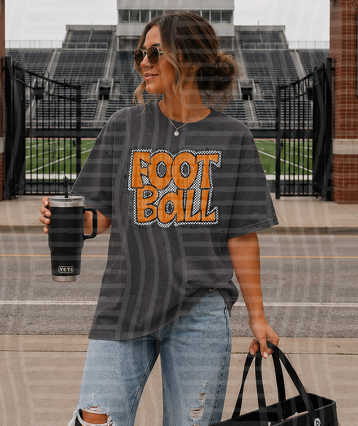 Preppy Checker Football DTF Print