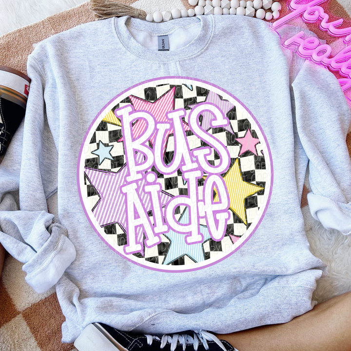 Back To School Stars Purple - Occupations DTF Print