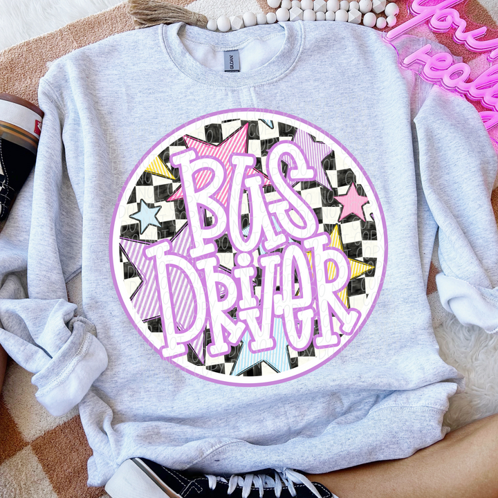 Back To School Stars Purple - Occupations DTF Print