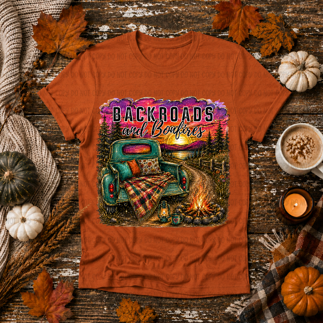 Backroads And Bonfires DTF Print