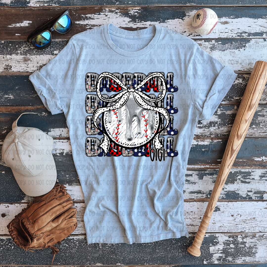 Baseball Stack Bow  DTF Print
