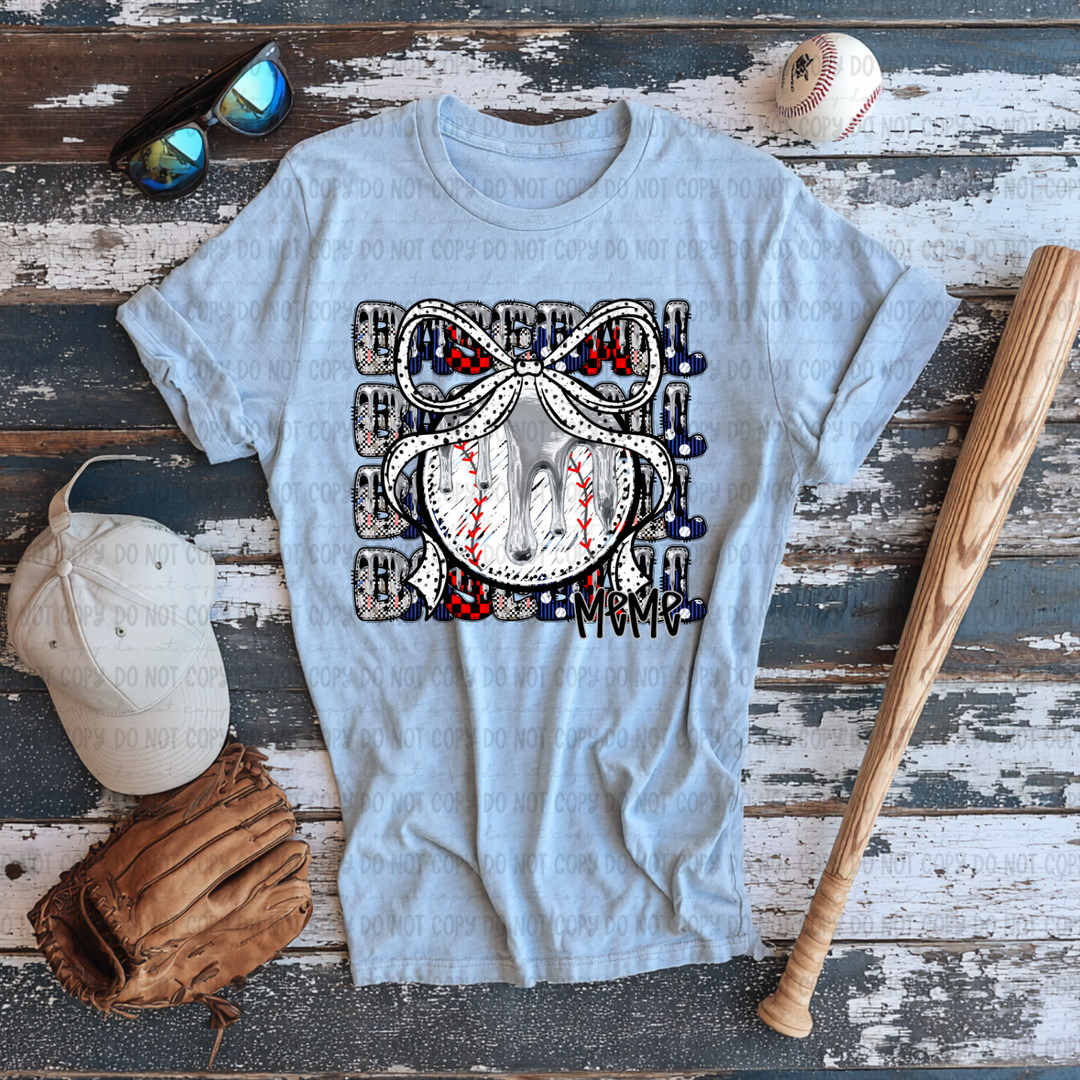 Baseball Stack Bow  DTF Print