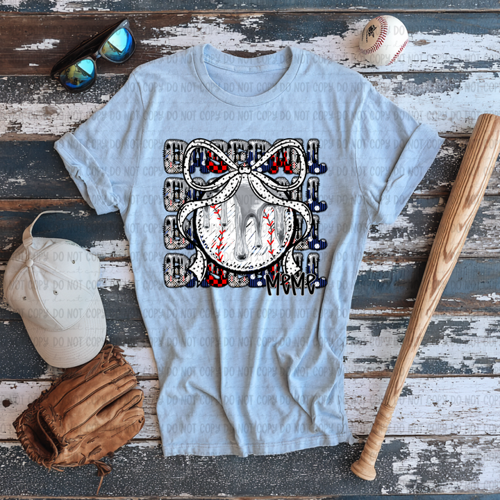 Baseball Stack Bow  DTF Print