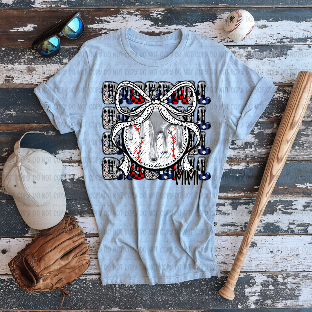 Baseball Stack Bow  DTF Print
