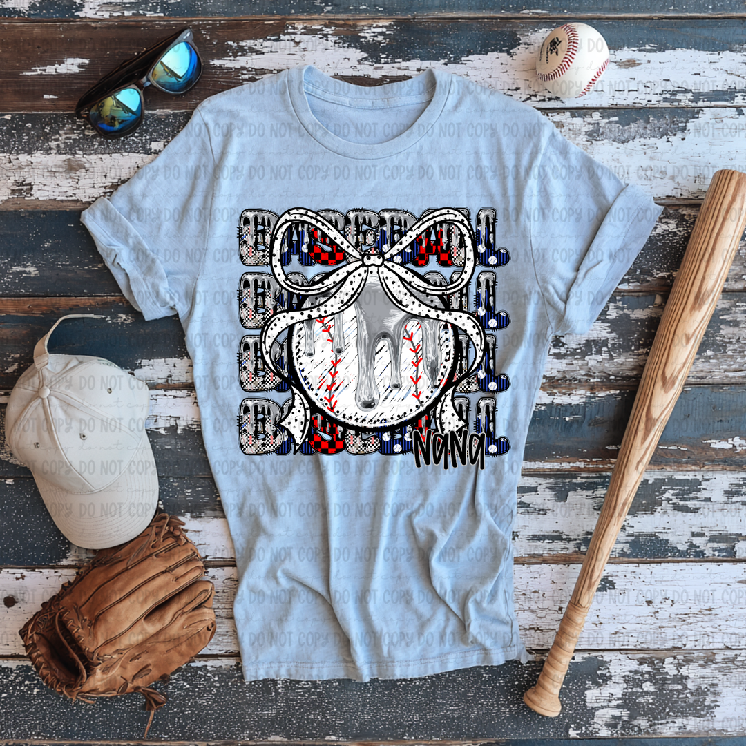 Baseball Stack Bow  DTF Print