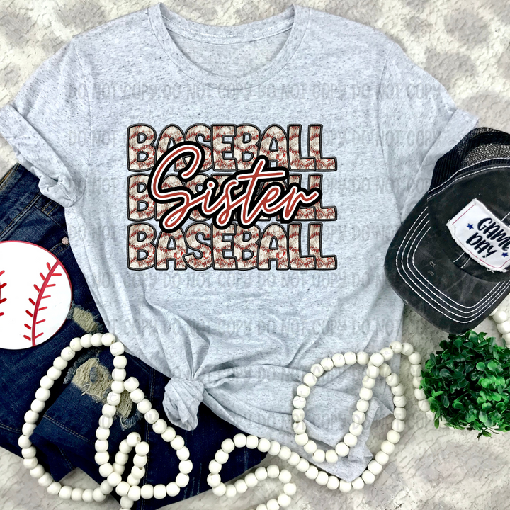 Baseball Stacked Names DTF Print