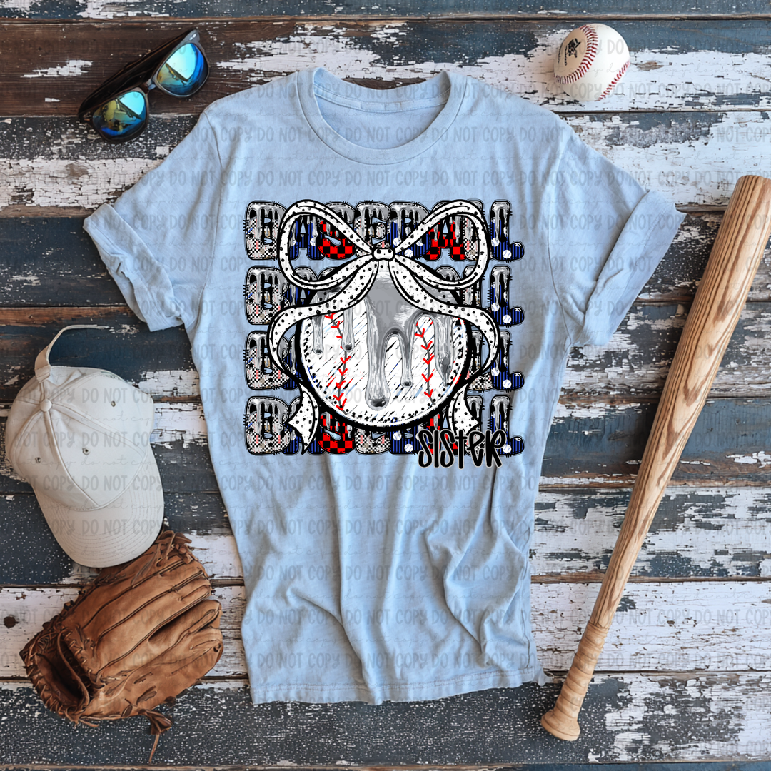 Baseball Stack Bow  DTF Print