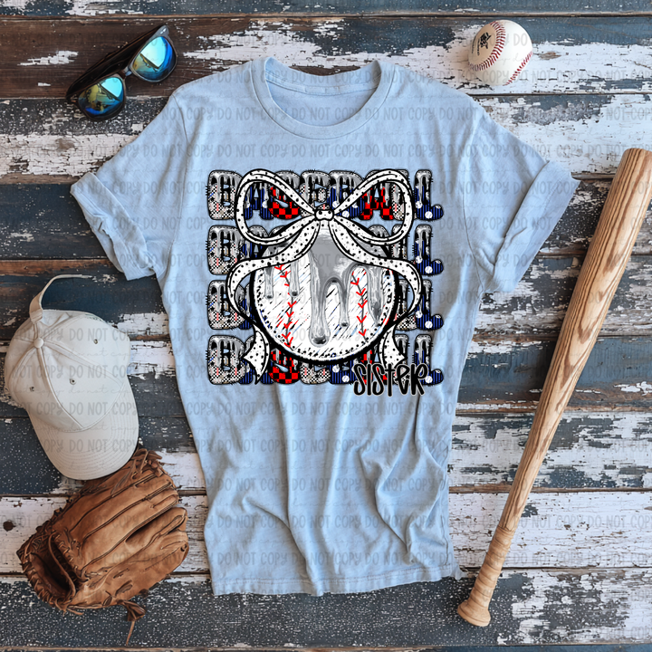 Baseball Stack Bow  DTF Print