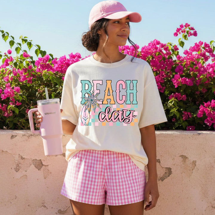 Beach Day Checkered DTF Print