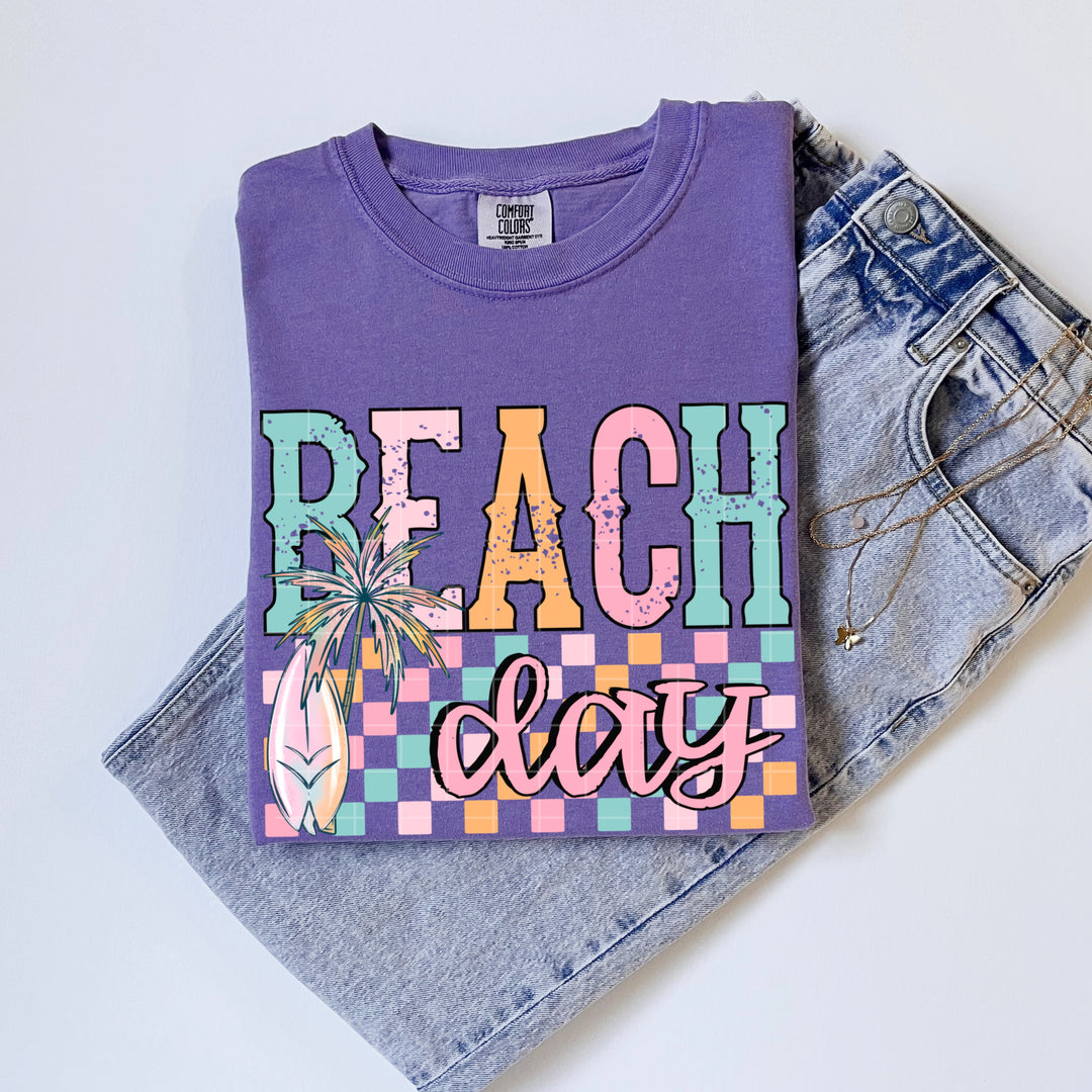 Beach Day Checkered DTF Print