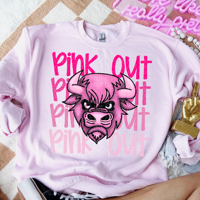 Pink Out Stacked Mascot DTF Print