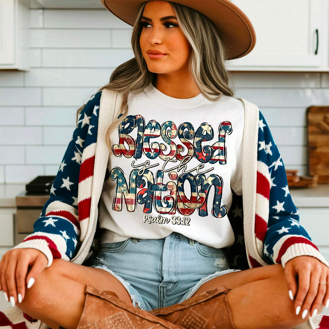 Blessed Is The Nation DTF Print