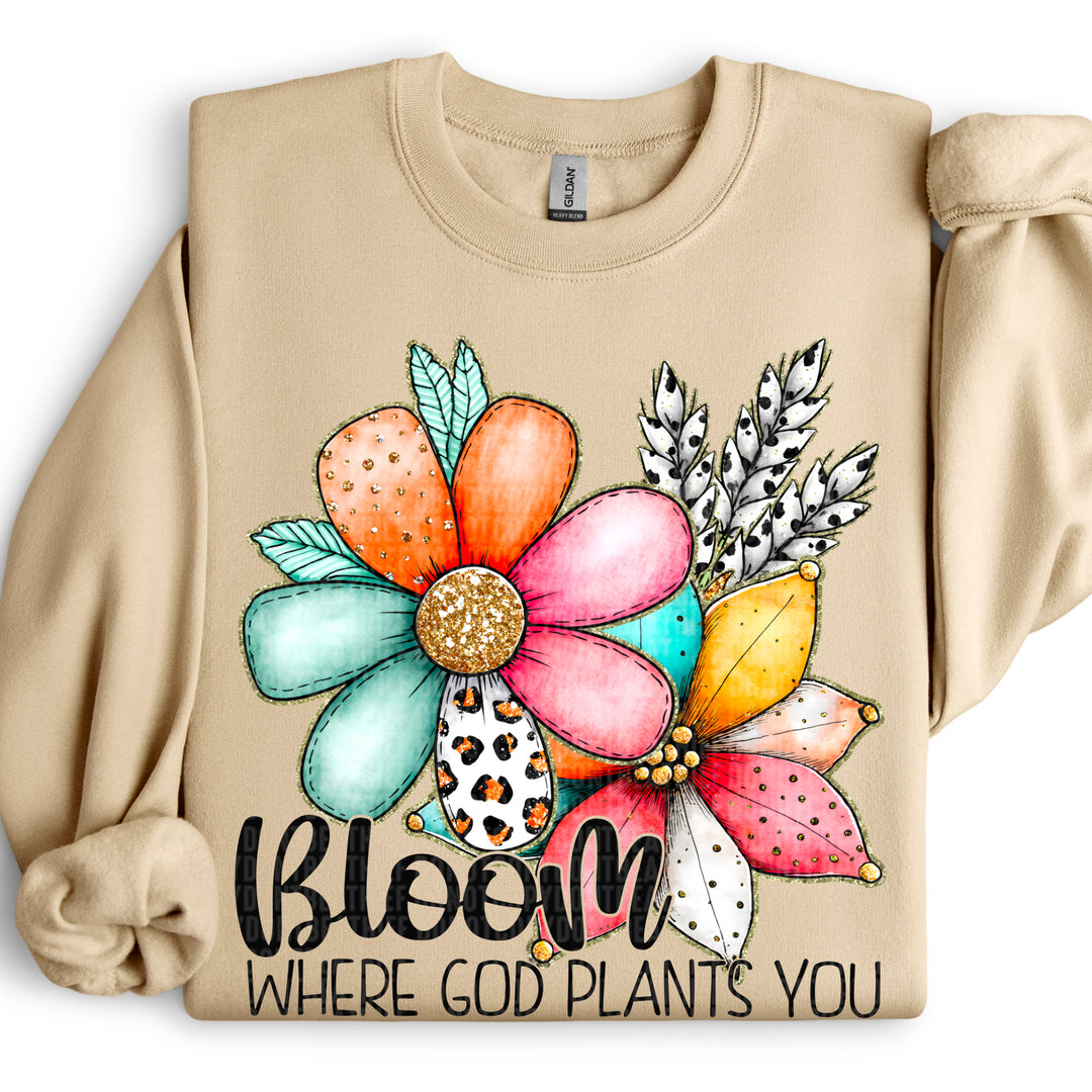 Bloom Where God Plants You DTF Print