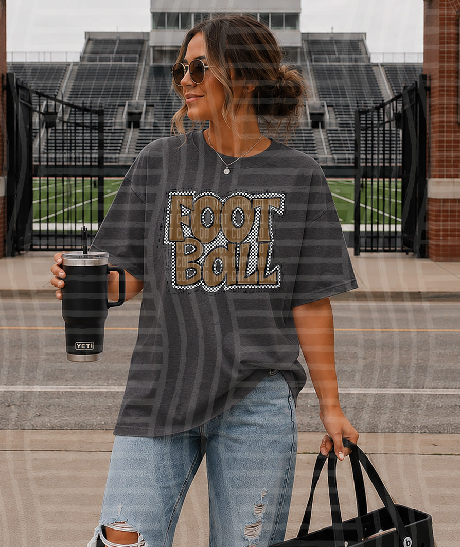 Preppy Checker Football DTF Print