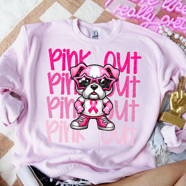 Pink Out Stacked Mascot DTF Print