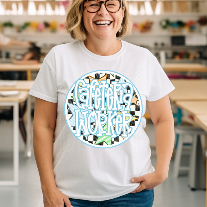 Back To School Stars Blue - Occupations DTF Print