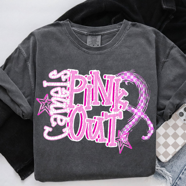Pink Out Stars DTF Print