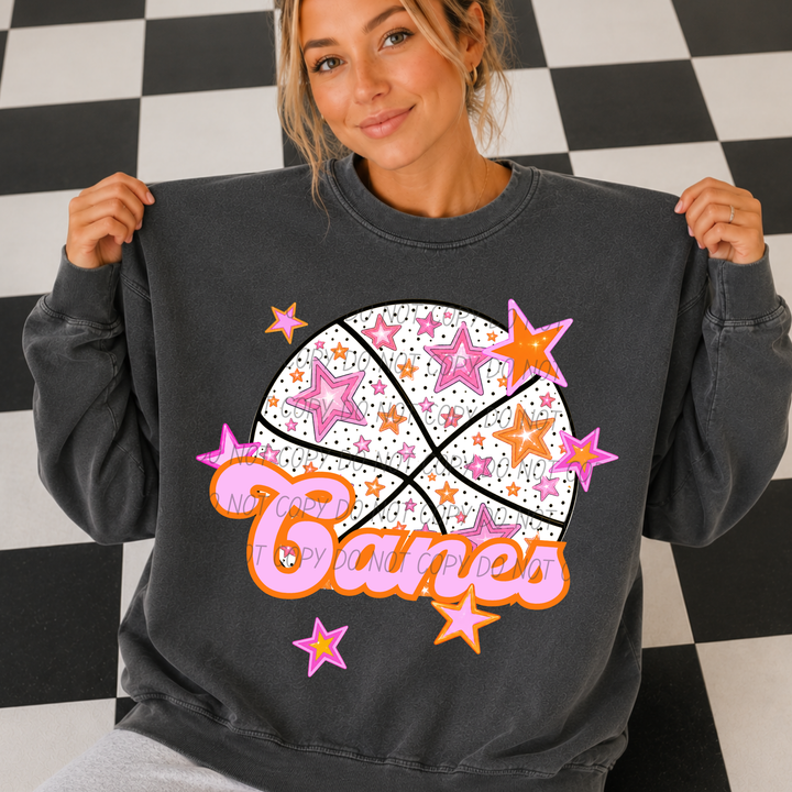 Pink Basketball Mascots DTF Print