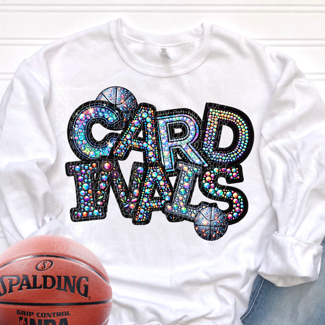 Rhinestone Basketball Mascots DTF Print