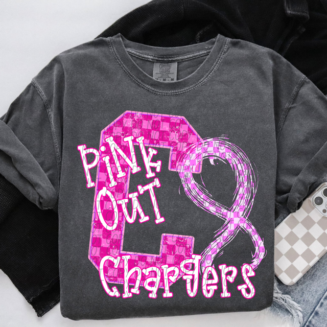 Pink Out Varsity DTF Print