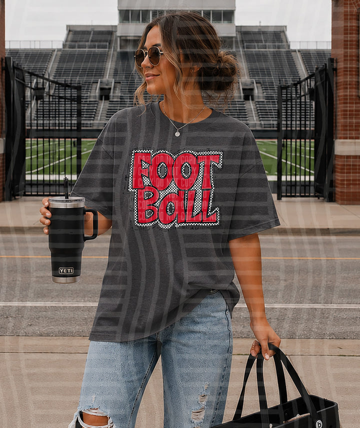 Preppy Checker Football DTF Print