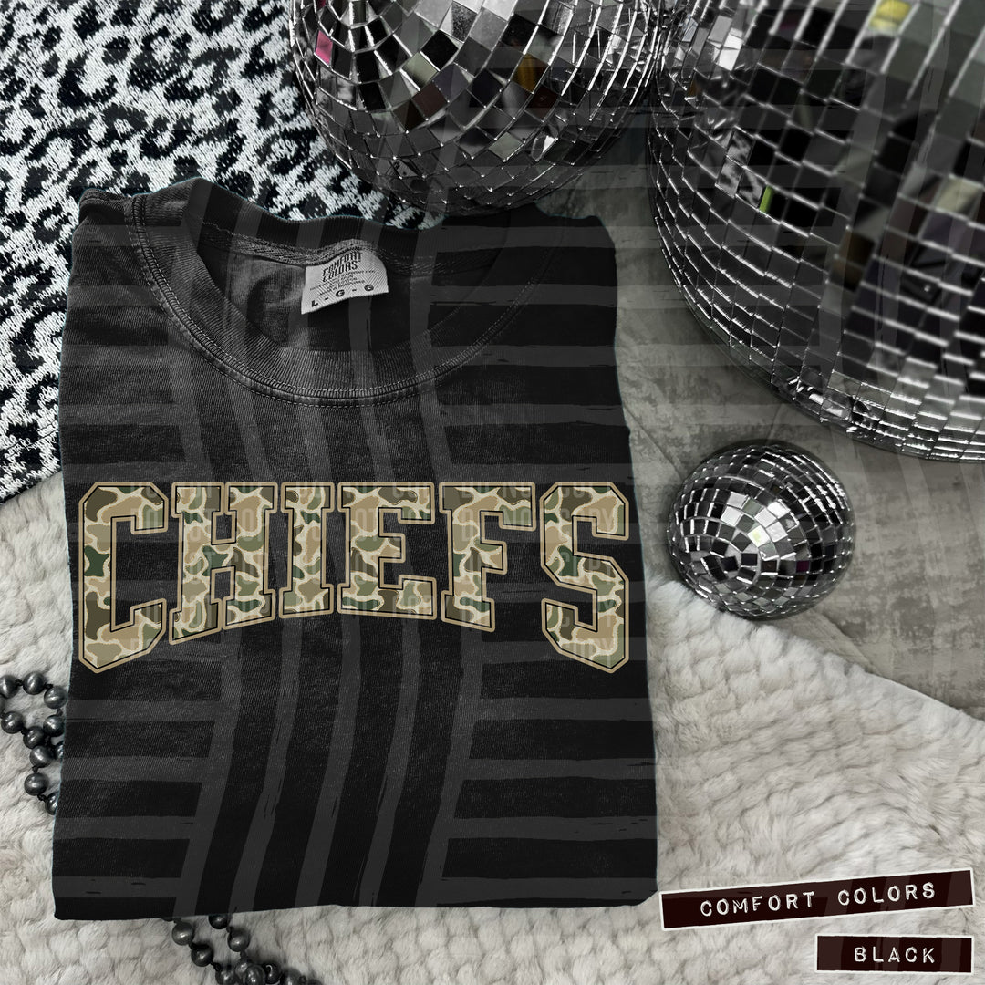 Simple Camo Arched Glitter Mascots DTF Print