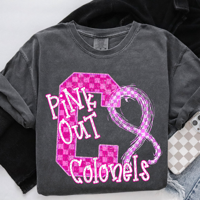 Pink Out Varsity DTF Print