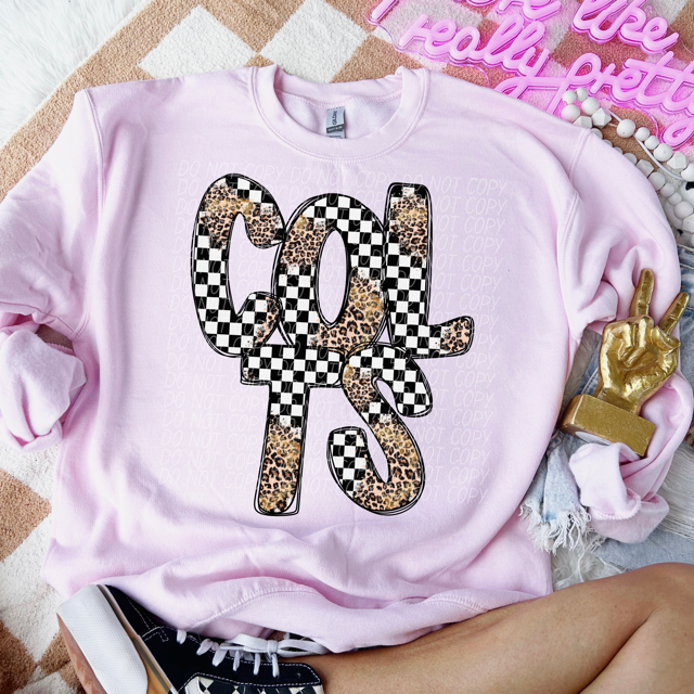 Leopard Checker School Spirit A-R DTF Print