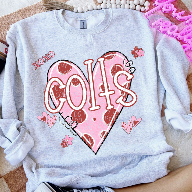 Valentine's Mascot Pink and Red DTF Print