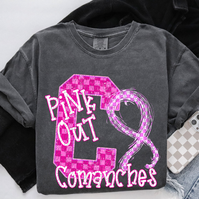 Pink Out Varsity DTF Print