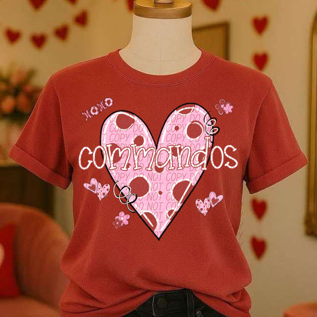 Valentine's Mascot Pink and Red DTF Print