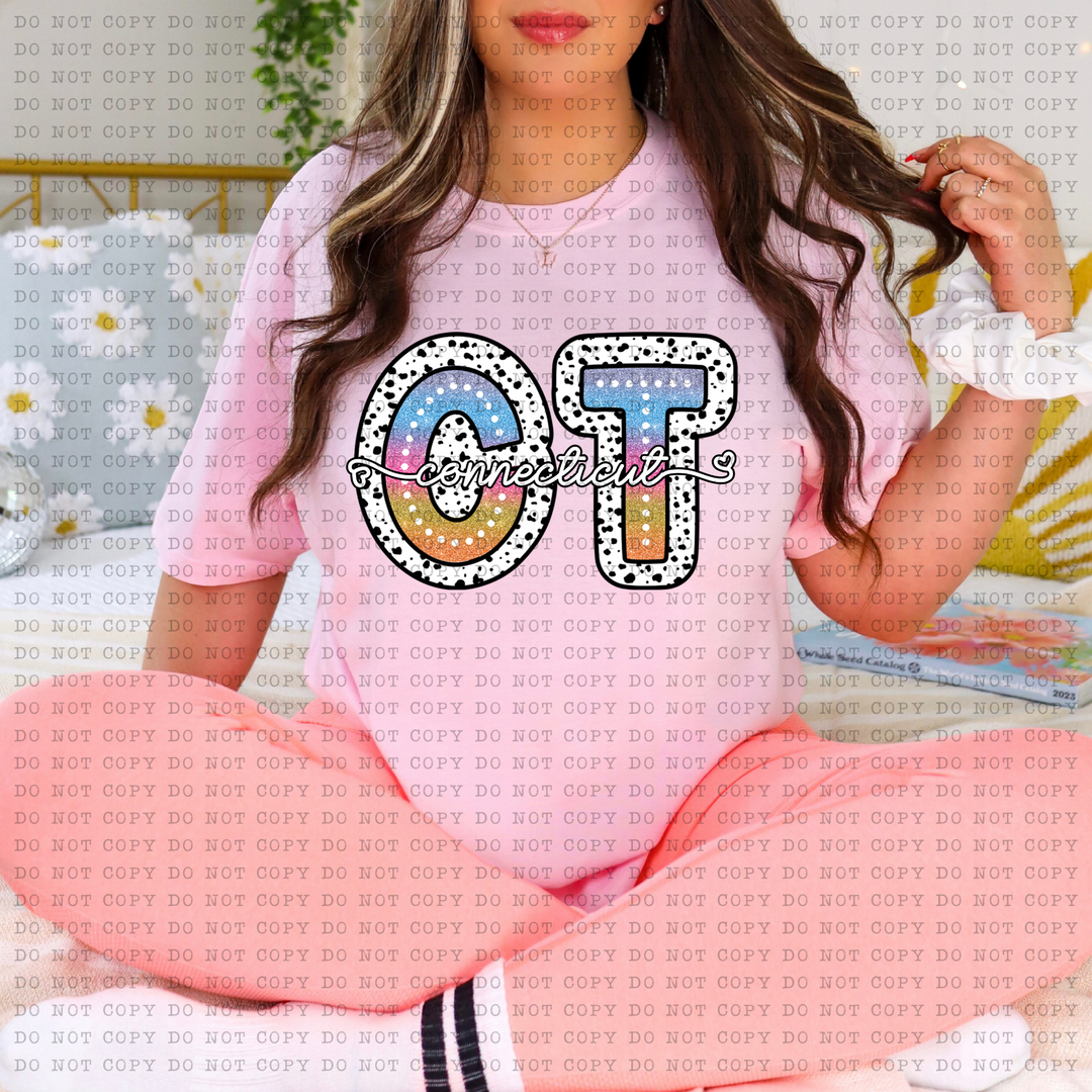 Tie Dye Dottie States DTF Print