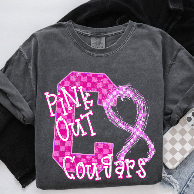 Pink Out Varsity DTF Print
