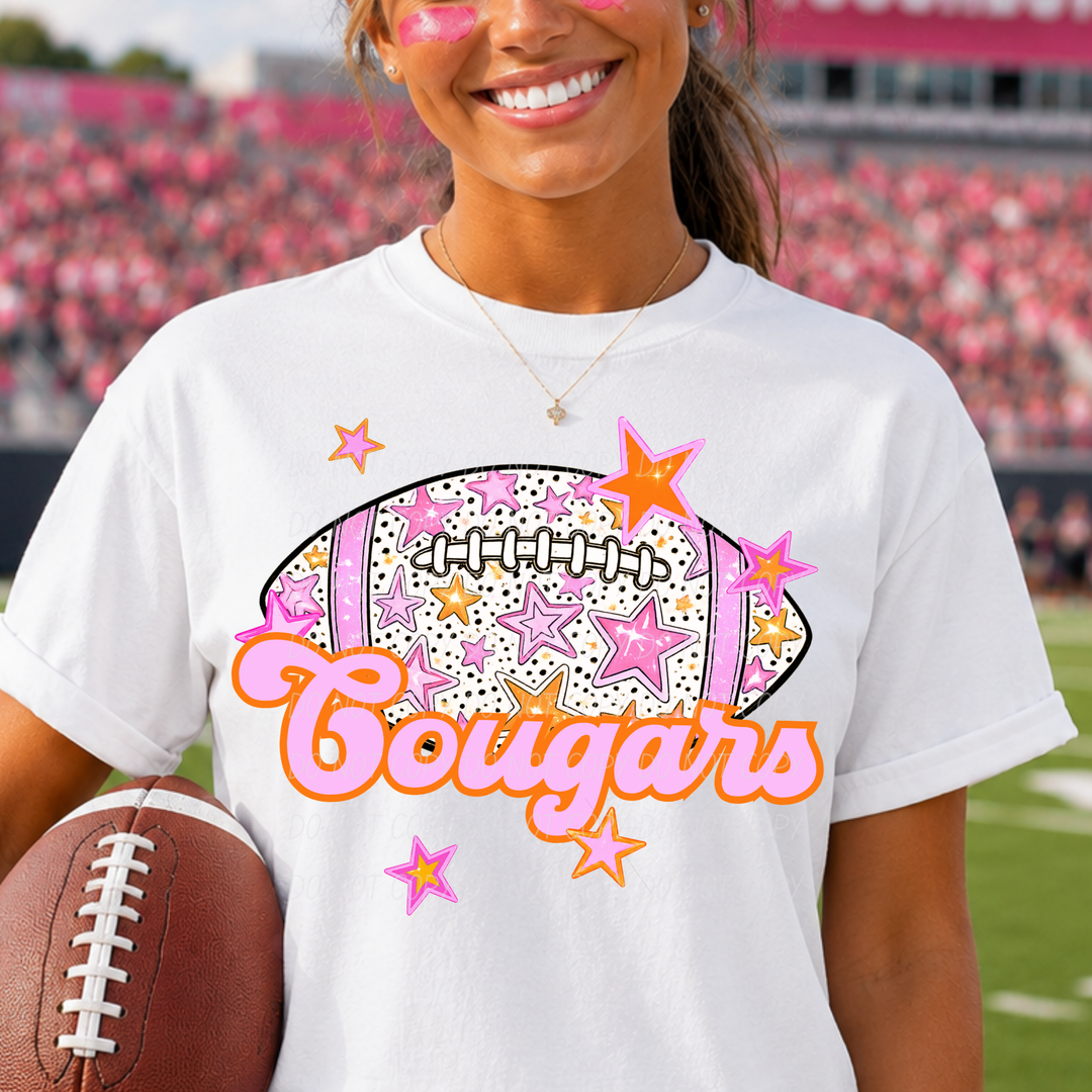 Pink Football DTF Print