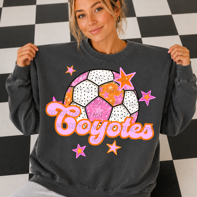 Pink Soccer DTF Print