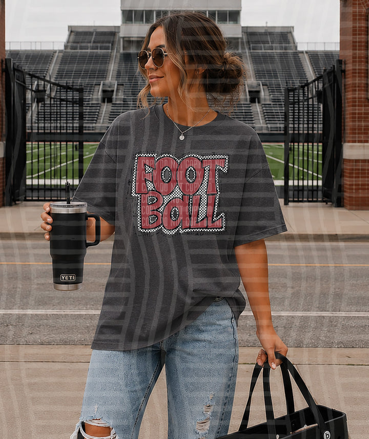 Preppy Checker Football DTF Print
