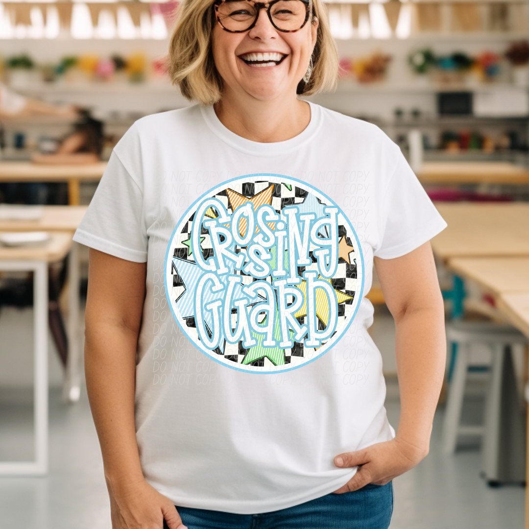 Back To School Stars Blue - Occupations DTF Print