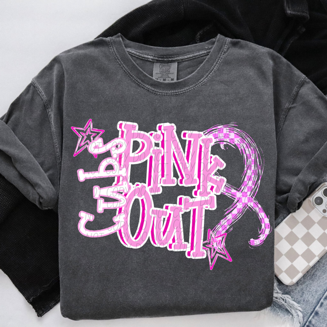 Pink Out Stars DTF Print