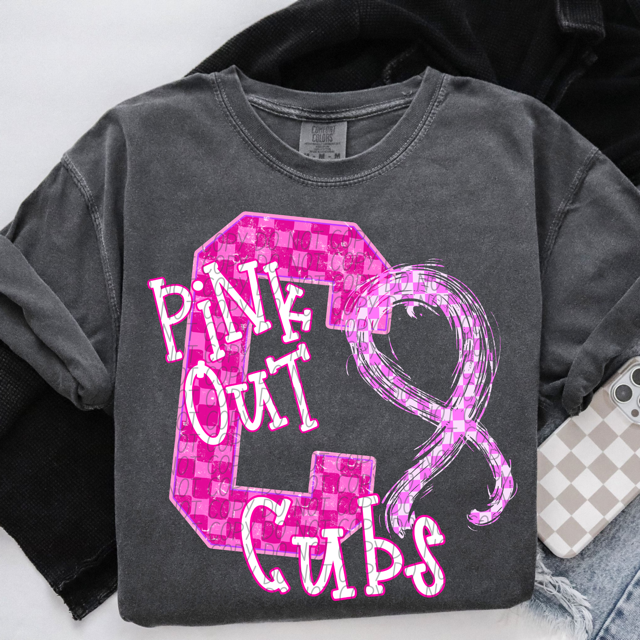 Pink Out Varsity DTF Print