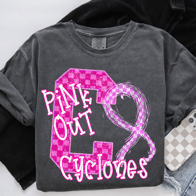 Pink Out Varsity DTF Print