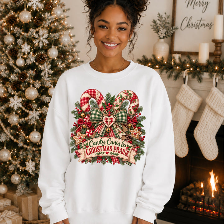 Candy Canes And Christmas Praise DTF Print
