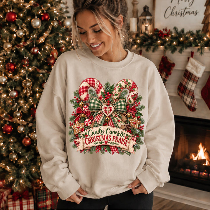 Candy Canes And Christmas Praise DTF Print