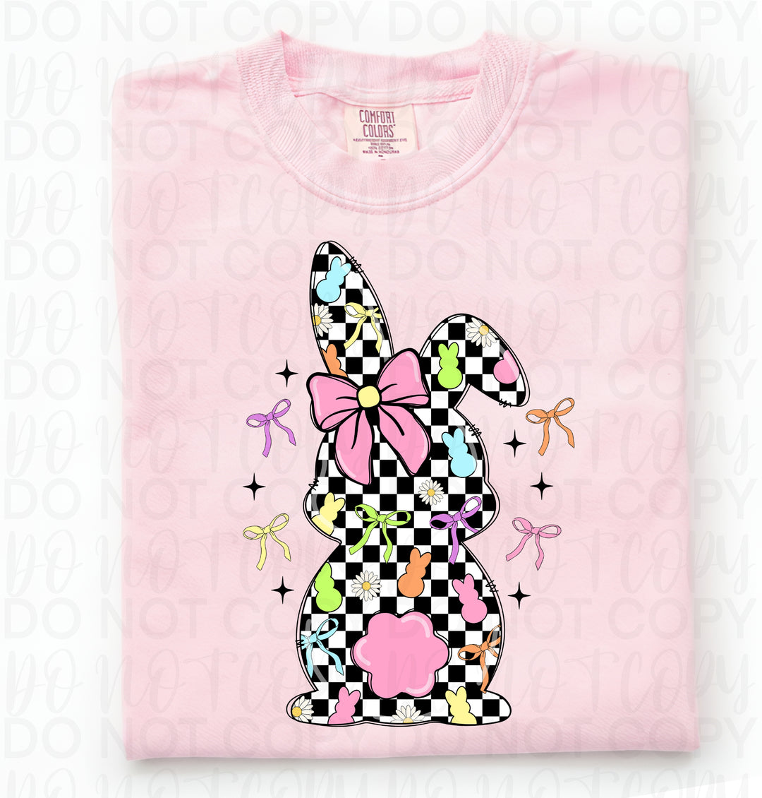 Checker Bunny DTF Print