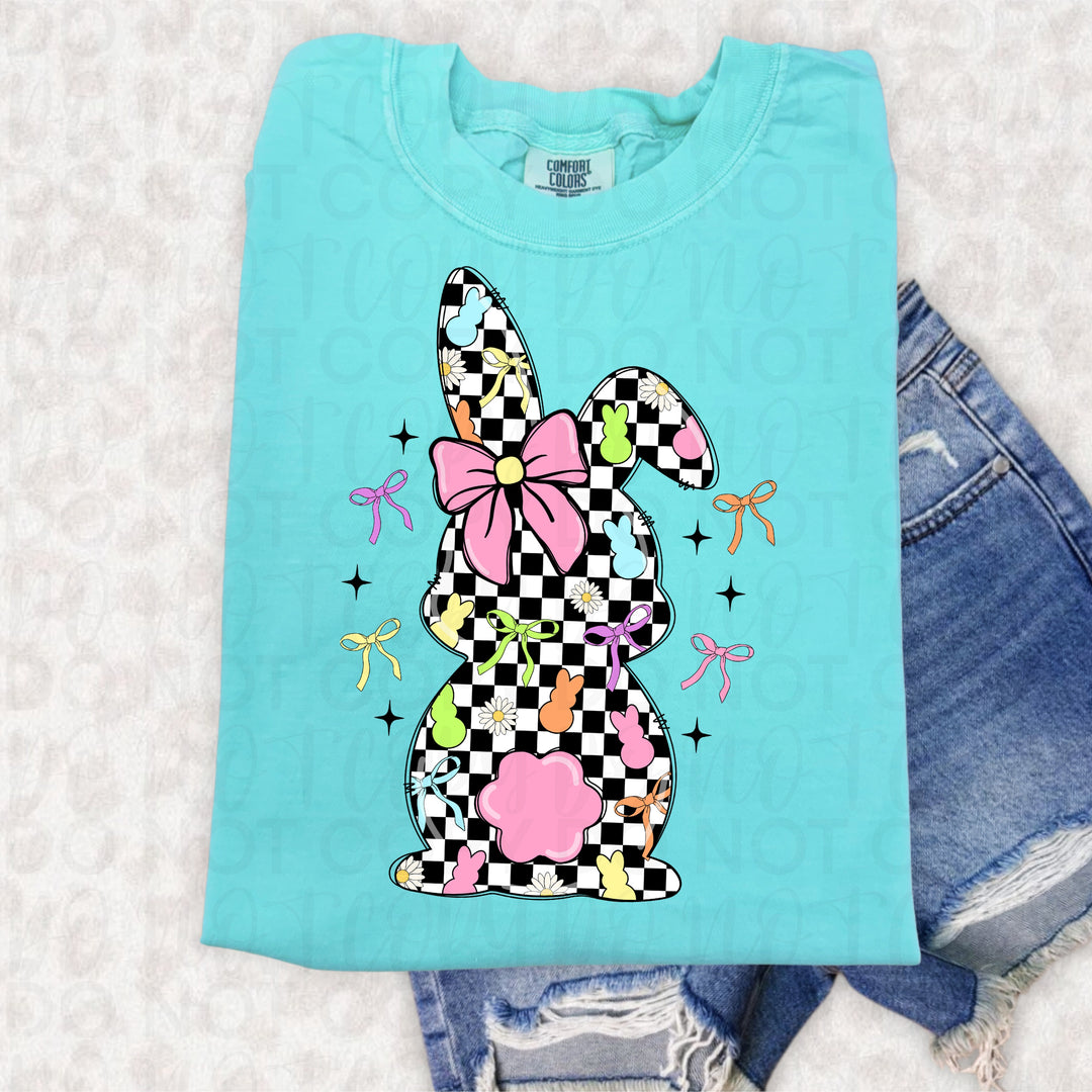 Checker Bunny DTF Print